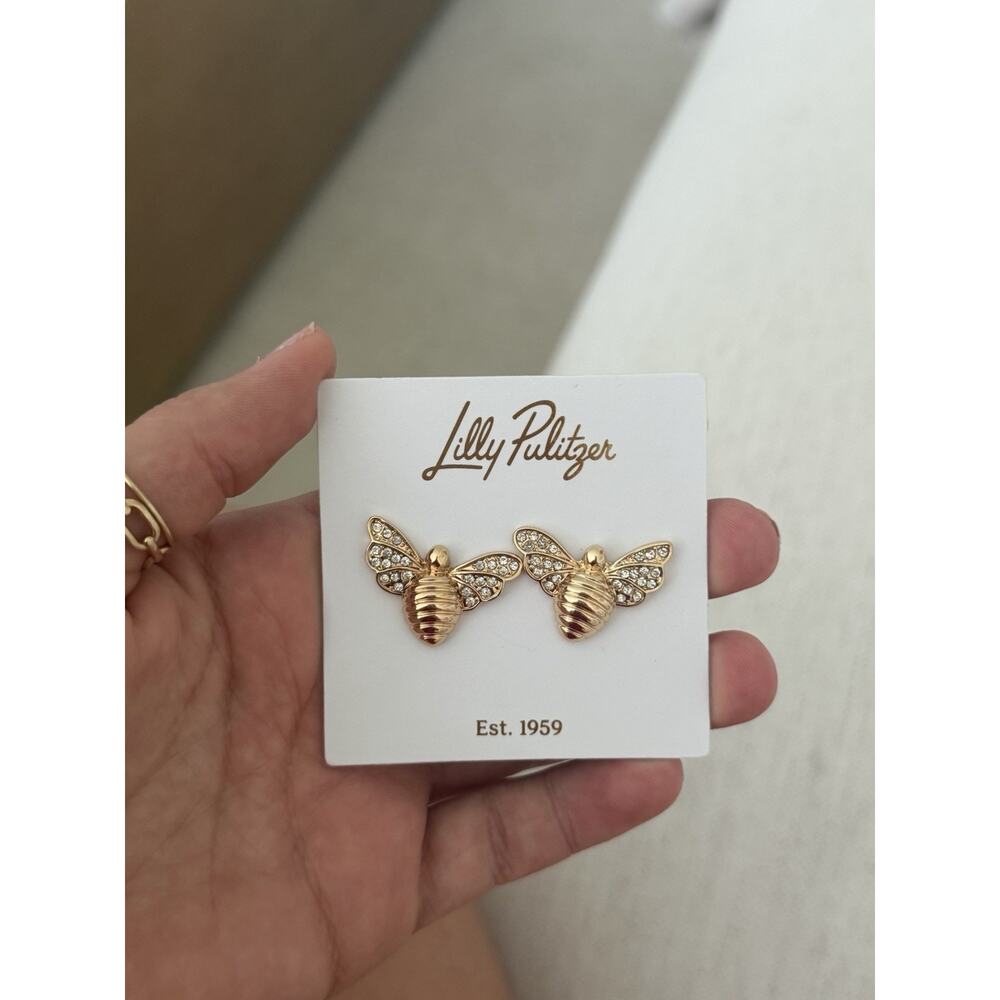 Lilly Pulitzer Bumble Bee Gold Stud Earrings